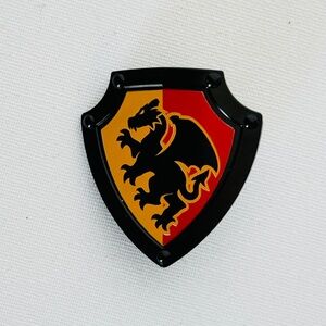 LEGO Minifigure Shield Ovoid with Black Dragon - Part 48494pb01 - Genuine 2004